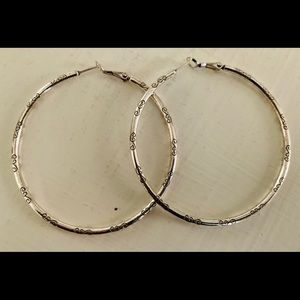 Silver Brighton Charm Hoops, LARGE, earrings